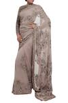 Buy Nakul Sen Grey Sequin 3d Floral Embroidered Saree With Blouse at Aza Fashions Buy_Nakul Sen_Grey Sequin 3d Floral Embroidered Saree With Blouse_at_Aza_Fashions