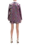 Shop_Urvashi Joneja_Purple Satin Blazer And Shorts Set_at_Aza_Fashions