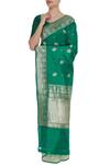 Buy Sailesh Singhania Green Rose Mulberry Silk Saree And Unstitched Blouse at Aza Fashions Buy_Sailesh Singhania_Green Rose Mulberry Silk Saree And Unstitched Blouse_at_Aza_Fashions