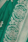 Shop Sailesh Singhania Green Rose Mulberry Silk Saree And Unstitched Blouse Online at Aza Fashions Shop_Sailesh Singhania_Green Rose Mulberry Silk Saree And Unstitched Blouse_Online_at_Aza_Fashions