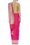 Shop_Sailesh Singhania_Pink Mulberry Silk Banarasi Woven Saree With Unstitched Blouse_at_Aza_Fashions
