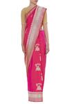 Buy_Sailesh Singhania_Pink Mulberry Silk Banarasi Woven Saree With Unstitched Blouse_Online_at_Aza_Fashions