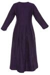 Shop_Aalyxir_Purple Linen Embroidered Beads Notched Round Midi Dress With Dragonfly Motif_Online_at_Aza_Fashions