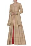 Buy_Vandana Sethi_Beige Embellished Round Embroidered Kurta Lehenga Set _at_Aza_Fashions