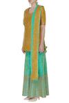 Vandana Sethi_Yellow Raw Silk Cutdana, Beads Round Sequin Embroidered Kurta And Sharara Set_Online_at_Aza_Fashions