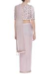 Shop Pooja Peshoria Pink Organza Embroidered Floral Mukaish Saree With Cutdana Embellished Blouse at Aza Fashions Shop_Pooja Peshoria_Pink Organza Embroidered Floral Mukaish Saree With Cutdana Embellished Blouse _at_Aza_Fashions
