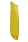 Shop_Divya Kanakia_Yellow One Shoulder Cowl Dress_Online_at_Aza_Fashions