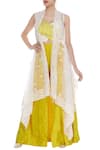 Buy_Divya Kanakia_White Embroidered Palazzo And Cape Set_at_Aza_Fashions