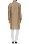 Shop_Chatenya Mittal_Beige Cotton Silk Embroidered Beads Thread Work Kurta Set _at_Aza_Fashions