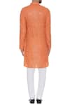 Shop_Chatenya Mittal_Orange Georgette, Cotton Cut Work, Beads Embroidered Kurta Set For Kids_at_Aza_Fashions