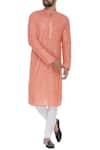 Buy_Chatenya Mittal_Pink Georgette, Cotton Beads Sequin Embroidered Kurta Set For Kids_at_Aza_Fashions