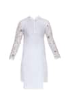 Buy_SOL by Piyush Dedhia_Off White Cotton Embroidered Floral Flower Kurta _Online_at_Aza_Fashions