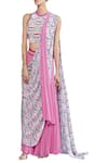 Buy_Limerick by Abirr N' Nanki_Pink Round Printed Pre Draped Pant Saree _at_Aza_Fashions