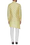 Shop_Aqube by Amber_Yellow Raw Silk Embroidered Nehru Jacket_at_Aza_Fashions