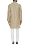 Shop_Aqube by Amber_Gold Raw Silk Embroidered Floral Self Kurta  _at_Aza_Fashions