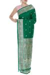 Ohfab_Green Handwoven Saree With Unstitched Blouse_Online_at_Aza_Fashions