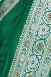 Shop_Ohfab_Green Handwoven Saree With Unstitched Blouse_Online_at_Aza_Fashions