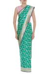 Buy_Ohfab_Green Handwoven Banarasi Saree_Online_at_Aza_Fashions