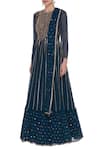 Vvani by Vani Vats_Blue Sequin Embroidered Anarkali Kurta With Dupatta_Online_at_Aza_Fashions