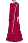 Vvani by Vani Vats_Pink Sequin Embroidered Anarkali Kurta Set_Online_at_Aza_Fashions