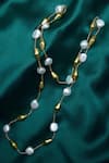 Shillpa Purii_Gold Plated Shell Pearl Necklace _Online_at_Aza_Fashions