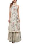 Buy_Prama By Pratima Pandey_Off White Pure Hand-woven Chanderi Silk Embroidered Beads Kurta Set  _at_Aza_Fashions