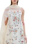 Shop_Prama By Pratima Pandey_Off White Pure Hand-woven Chanderi Silk Embroidered Beads Kurta Set  _at_Aza_Fashions