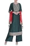 Buy_Priyanka Singh_Green Chanderi Kurta Set  _at_Aza_Fashions