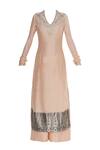 Buy_Priyanka Singh_Peach Chanderi Gota Pati And Sequin Kurta With Pants And Dupatta  _Online_at_Aza_Fashions
