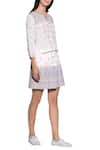 Umbar_Off White Embroidered Short Dress_Online_at_Aza_Fashions