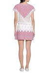 Shop_Umbar_Off White Round Embroidered Short Dress  _at_Aza_Fashions