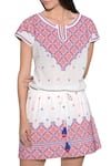 Buy_Umbar_Off White Round Embroidered Short Dress  _Online_at_Aza_Fashions