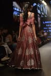 Shop_SVA by Sonam & Paras Modi_Purple Raw Silk Embroidered Beads Embellished Lehenga With Bow Blouse  _at_Aza_Fashions