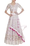 Buy_Neha Khullar_Off White Chanderi Silk Embroidered Lehenga With Blouse And Dupatta  _at_Aza_Fashions