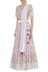 Neha Khullar_Off White Chanderi Silk Embroidered Lehenga With Blouse And Dupatta  _Online_at_Aza_Fashions