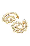 Shop_Isharya_Gold Plated Mirror Spiral Earrings _at_Aza_Fashions