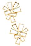 Buy_Isharya_Gold Plated Mirrors Stud Earrings _at_Aza_Fashions