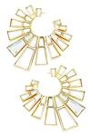 Buy_Isharya_Gold Plated Baguette Mirror Earrings _at_Aza_Fashions