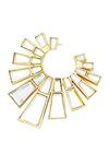 Isharya_Gold Plated Baguette Mirror Earrings _Online_at_Aza_Fashions