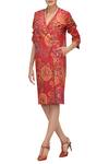 Buy_Tarun Tahiliani_Red Silk Overlap Dress_Online_at_Aza_Fashions