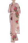Buy_Payal Pratap_Peach Round Printed Saree With Blouse  _at_Aza_Fashions