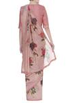 Shop_Payal Pratap_Peach Round Printed Saree With Blouse  _at_Aza_Fashions