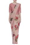 Buy_Payal Pratap_Peach Round Printed Saree With Blouse  _Online_at_Aza_Fashions