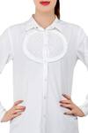 S & V Designs_White Asymmetric Shirt_Online_at_Aza_Fashions