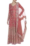 Buy_Vandana Sethi_Coral Embroidered  Anarkali Kurta Set_at_Aza_Fashions