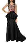 Buy_Reynu Taandon_Black Fit And Flared Long Skirt_at_Aza_Fashions