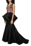 Shop_Reynu Taandon_Black Fit And Flared Long Skirt_at_Aza_Fashions