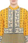 Buy_Soup By Sougat Paul_Yellow Crepe Geometric Motifs Jacket Mandarin Printed Dress With Zippered _Online_at_Aza_Fashions