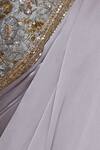 Manish Malhotra_Silver Sequin Embroidered Border Saree With Blouse_at_Aza_Fashions