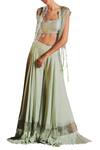 Buy_Mahima Mahajan_Green Fringe Jacket And Palazzo Set_at_Aza_Fashions